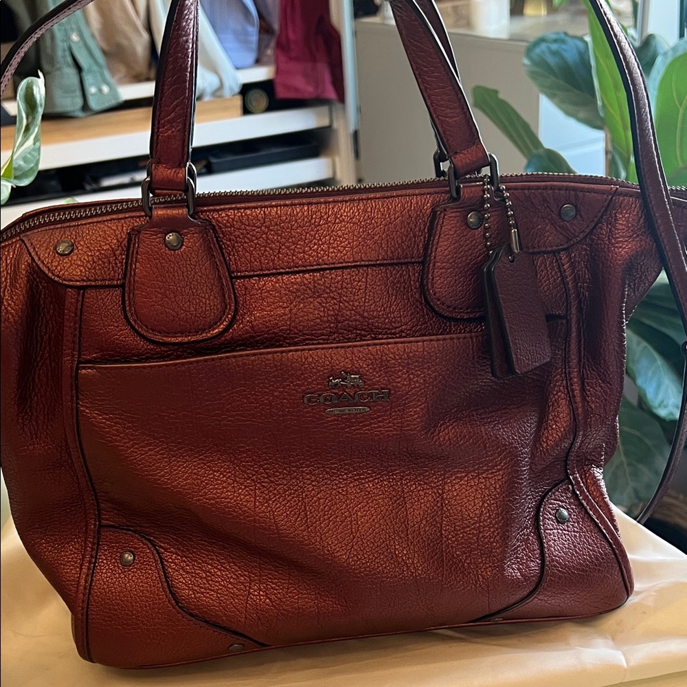 Coach Copper maroon Leather Tote